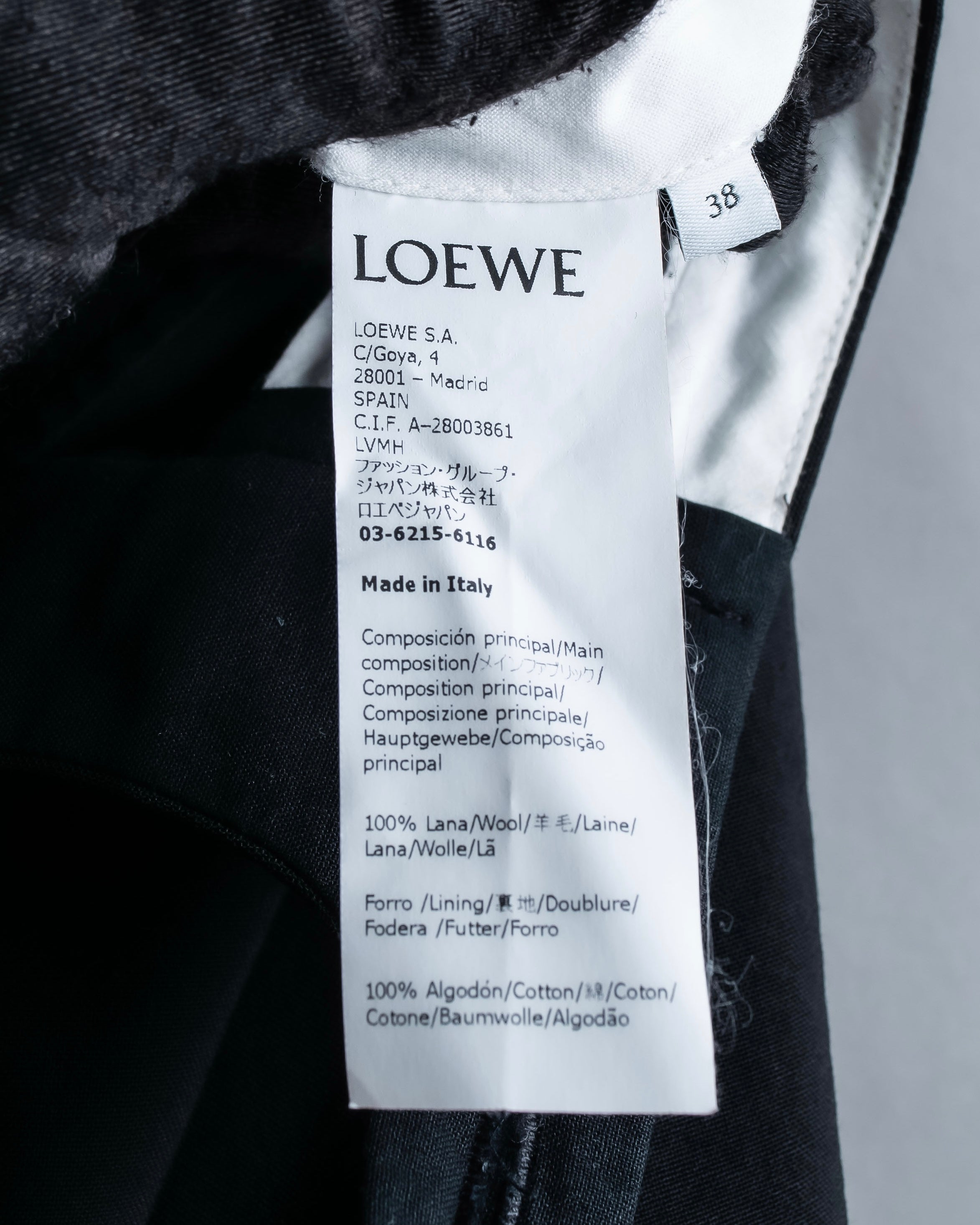 "LOEWE" Deep pleat tapered draped slacks