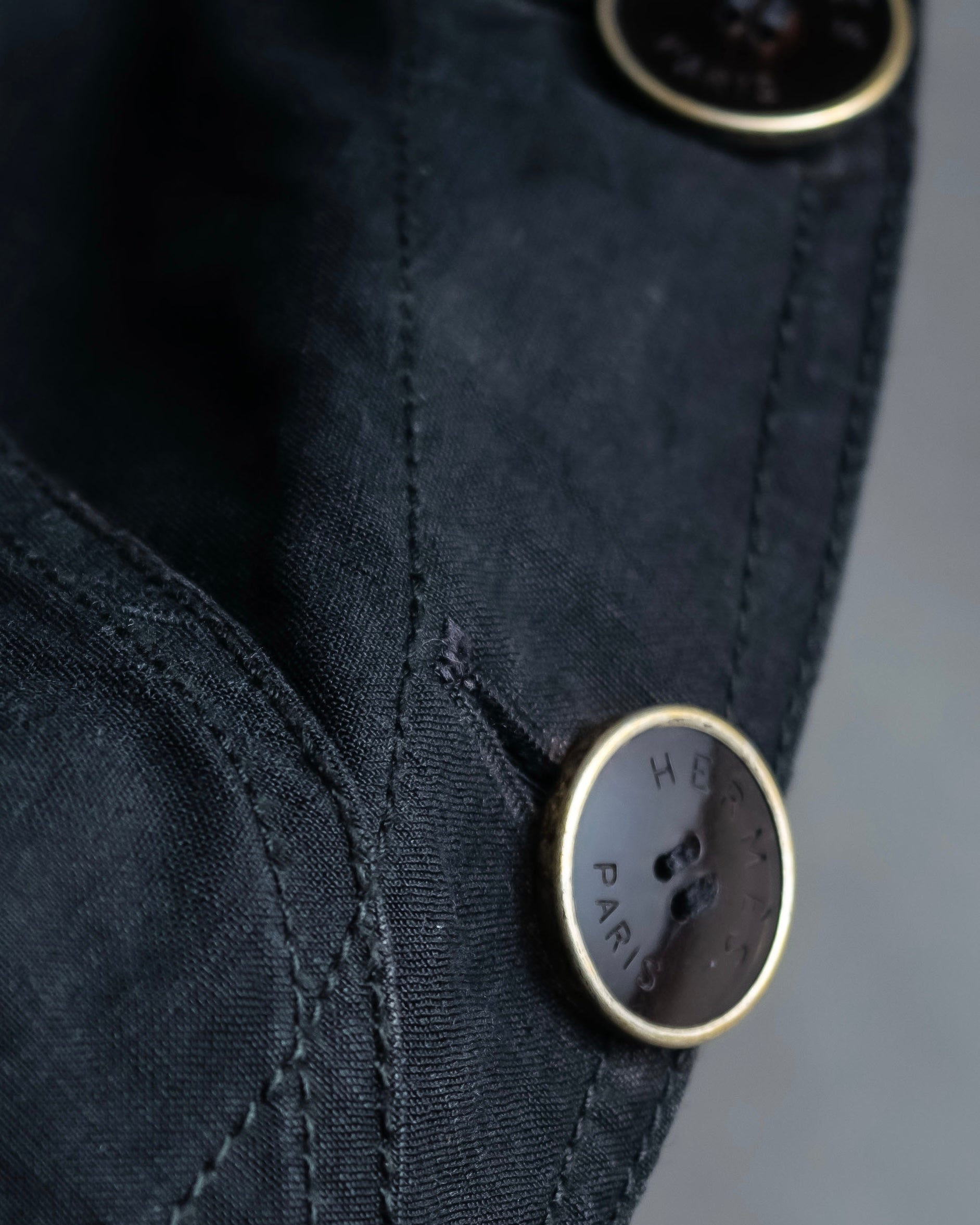 "HERMES" Belted button design linen skirt