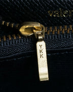 "VALENTINO" Garavani gold metal design leather hand bag