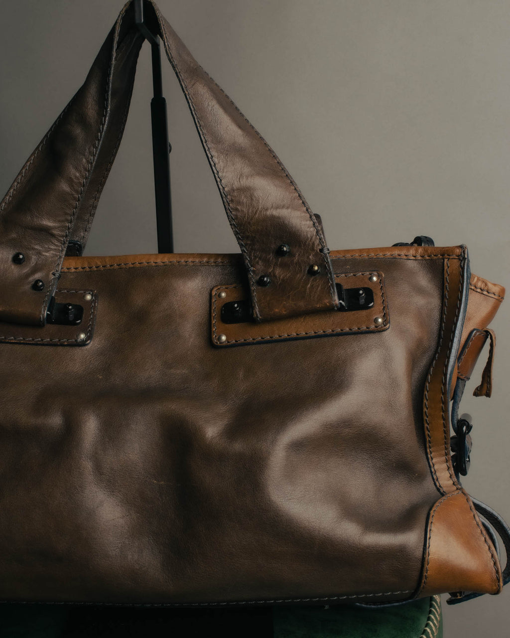 "Chloé" 2000's two-tone leather structured tote bag