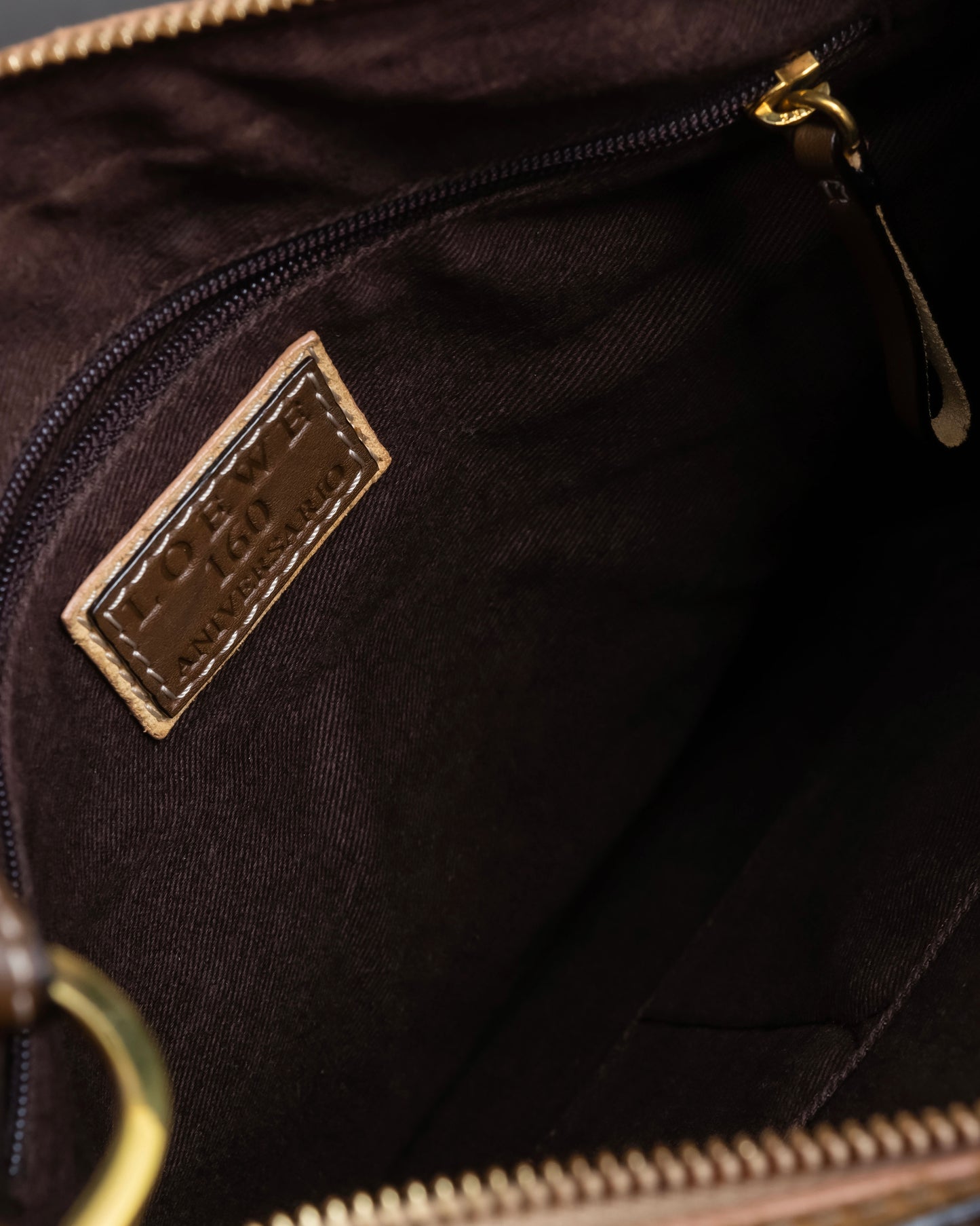 "LOEWE"  160th Anniversary Item outer pocket detail badge design shoulder bag