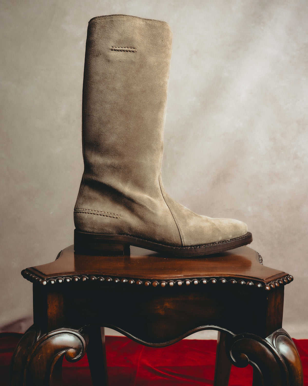 -SPECIAL- “Dior” 00’s Taupe suede square toe riding boots