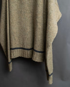 "Vintage oversized ribbed V-neck knit pullover"