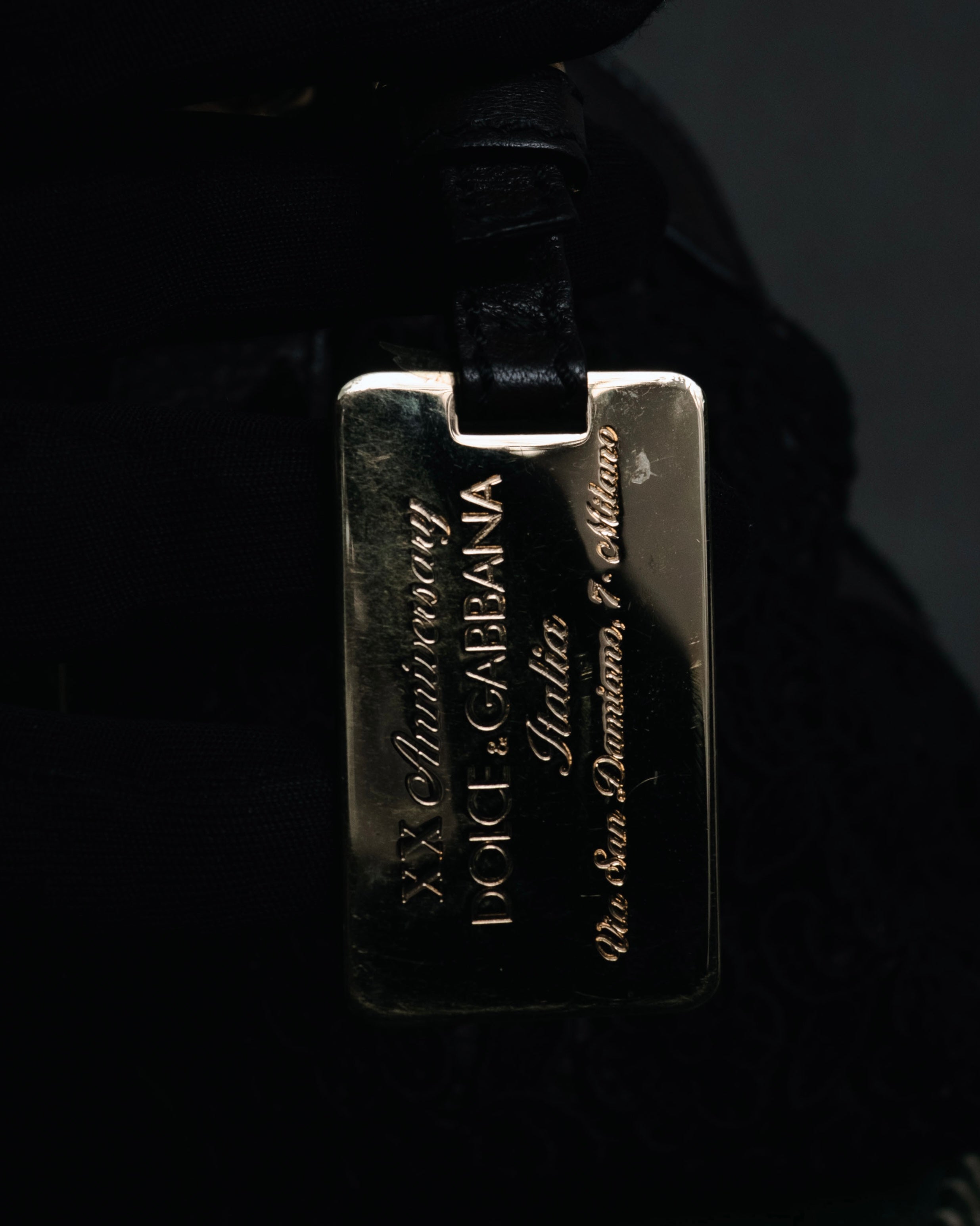 "DOLCE & GABBANA" 2005-06 Anniversary lace kisslock leather handbag