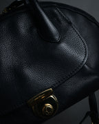“Salvatore Ferragamo” 2000’s Pebbled leather turn lock bag