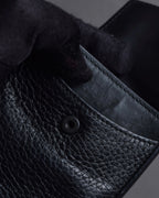 "MAISON MARGIELA" Grain texture leather snap wallet