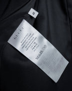 "GUCCI" Michele period solid black wool tailored coat