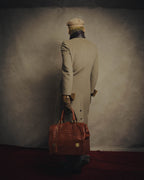 -SPECIAL- "FENDI" 90's-00's Cashmere blend long coat with leather contrast