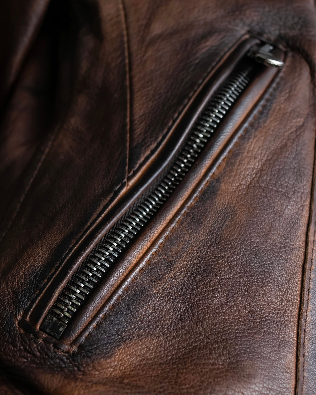 "ASH" 100% genuine leather gradient riders jacket