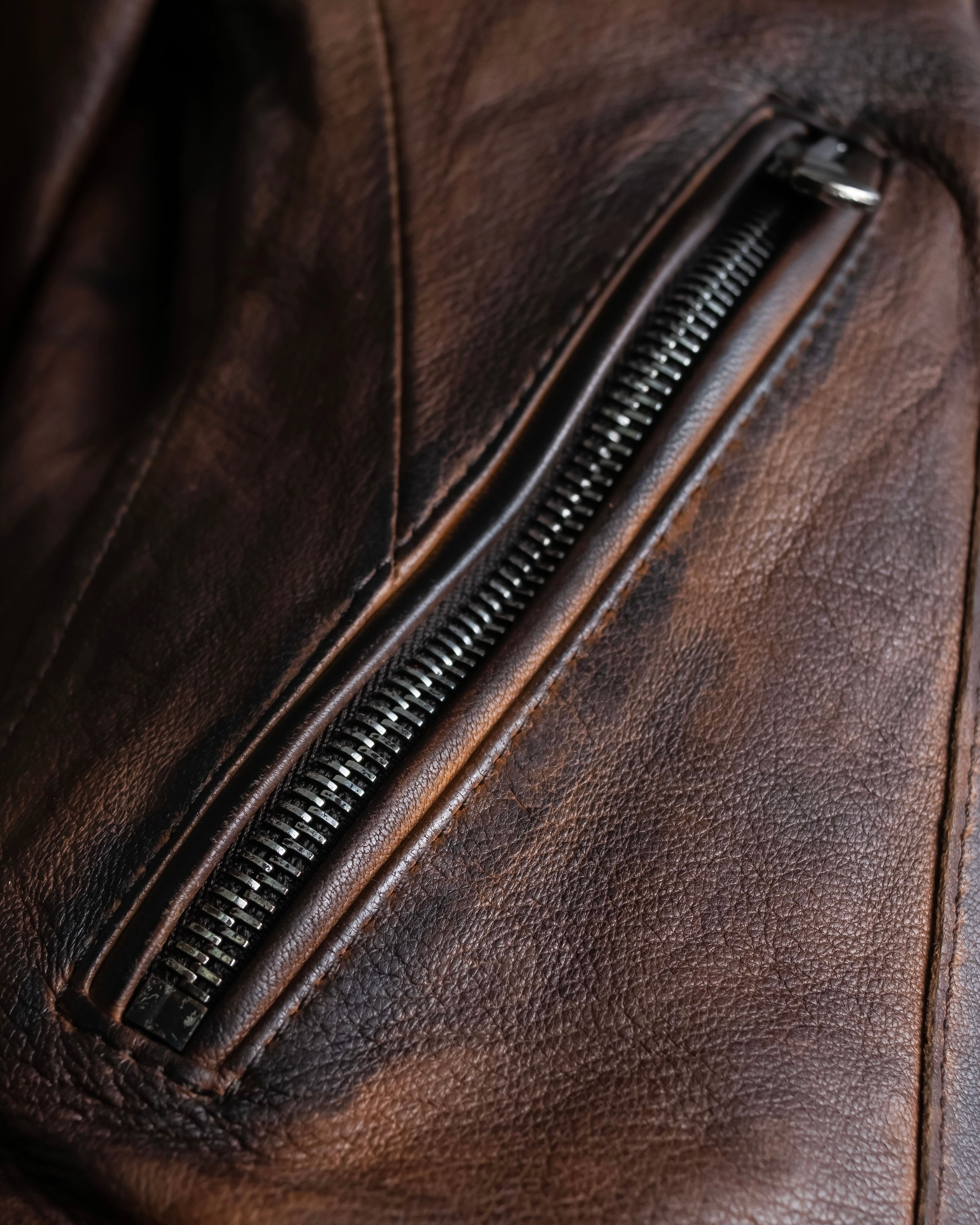 "ASH" 100% genuine leather gradient riders jacket