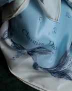 "Christian Dior" Bird motif silk scarf