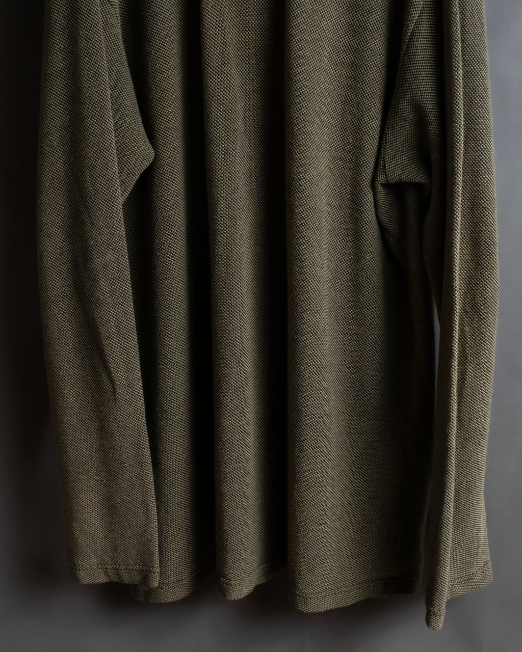 "Vintage herringbone long sleeve polo shirt"