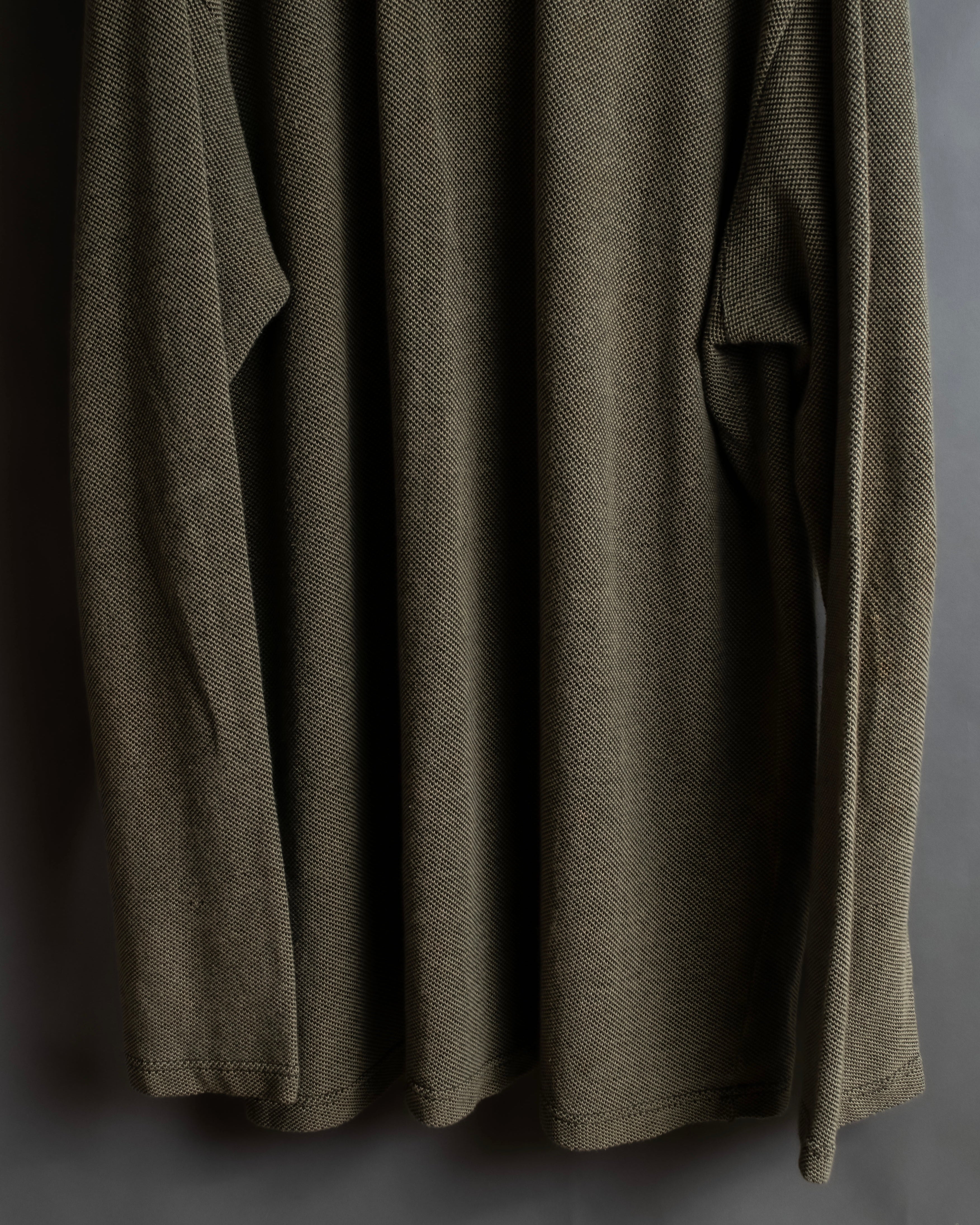 "Vintage herringbone long sleeve polo shirt"