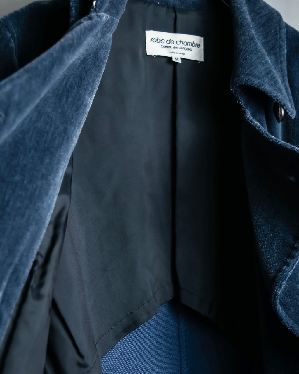 "Comme des garçons robe de chambre" Beautiful velour double half coat