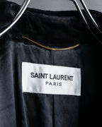 "Saint Laurent" 19AW gold studs design suede long coat