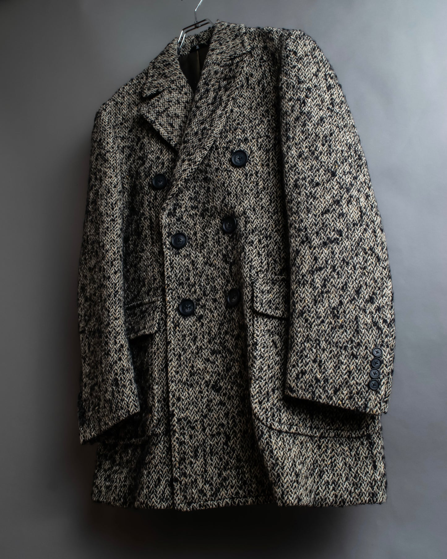 "LANVIN" Double breasted tweed chester coat