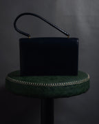 -SPECIAL- "HERMES" 60’s early sandrine box dark blue calf bit bag