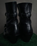 “CELINE” 19-23 Multi buckle zip biker boots