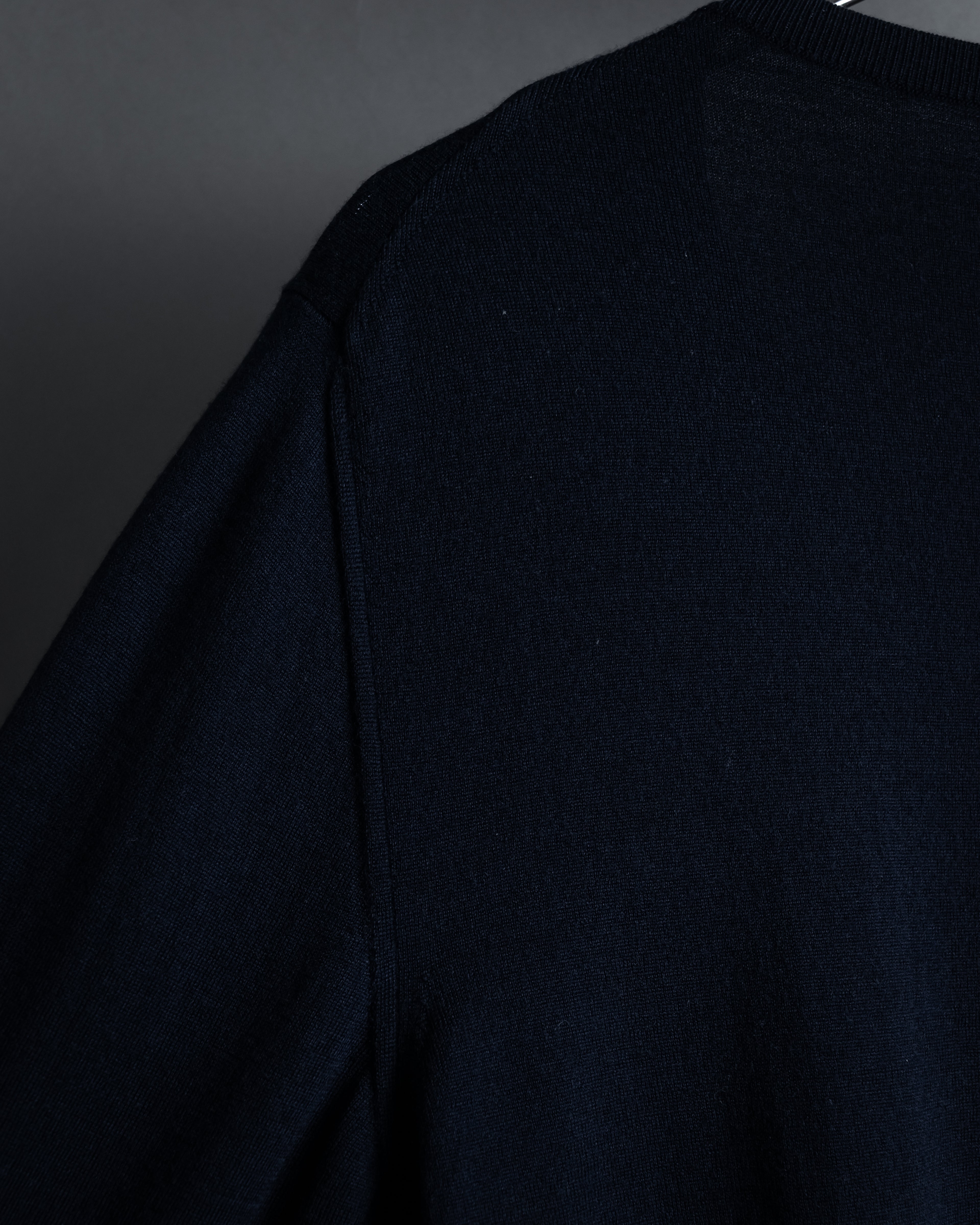 "CELINE" Hedi Slimane design compact silhouette wool knit