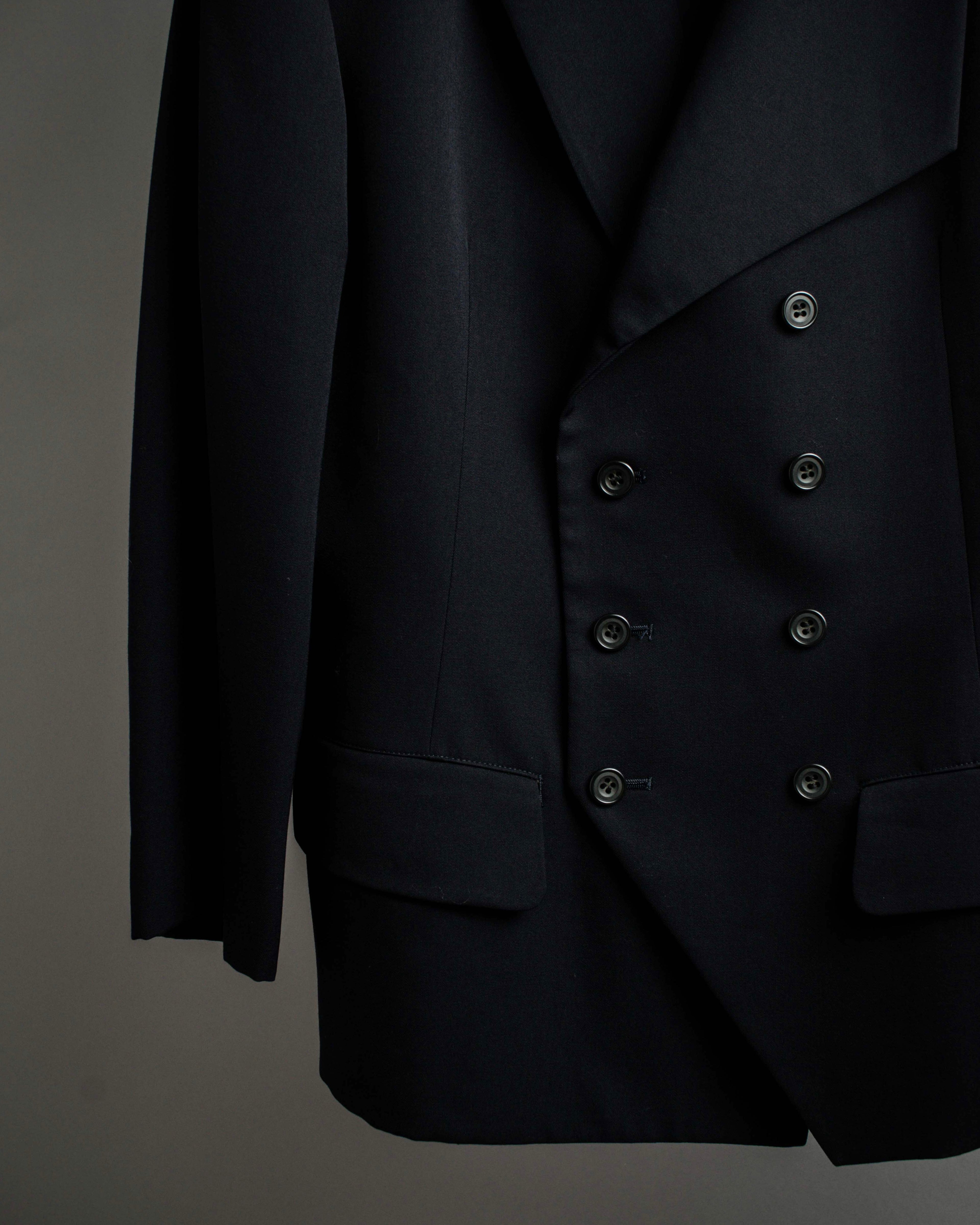 "Y's" 94AW sharp lapel cut design double-breasted jacket