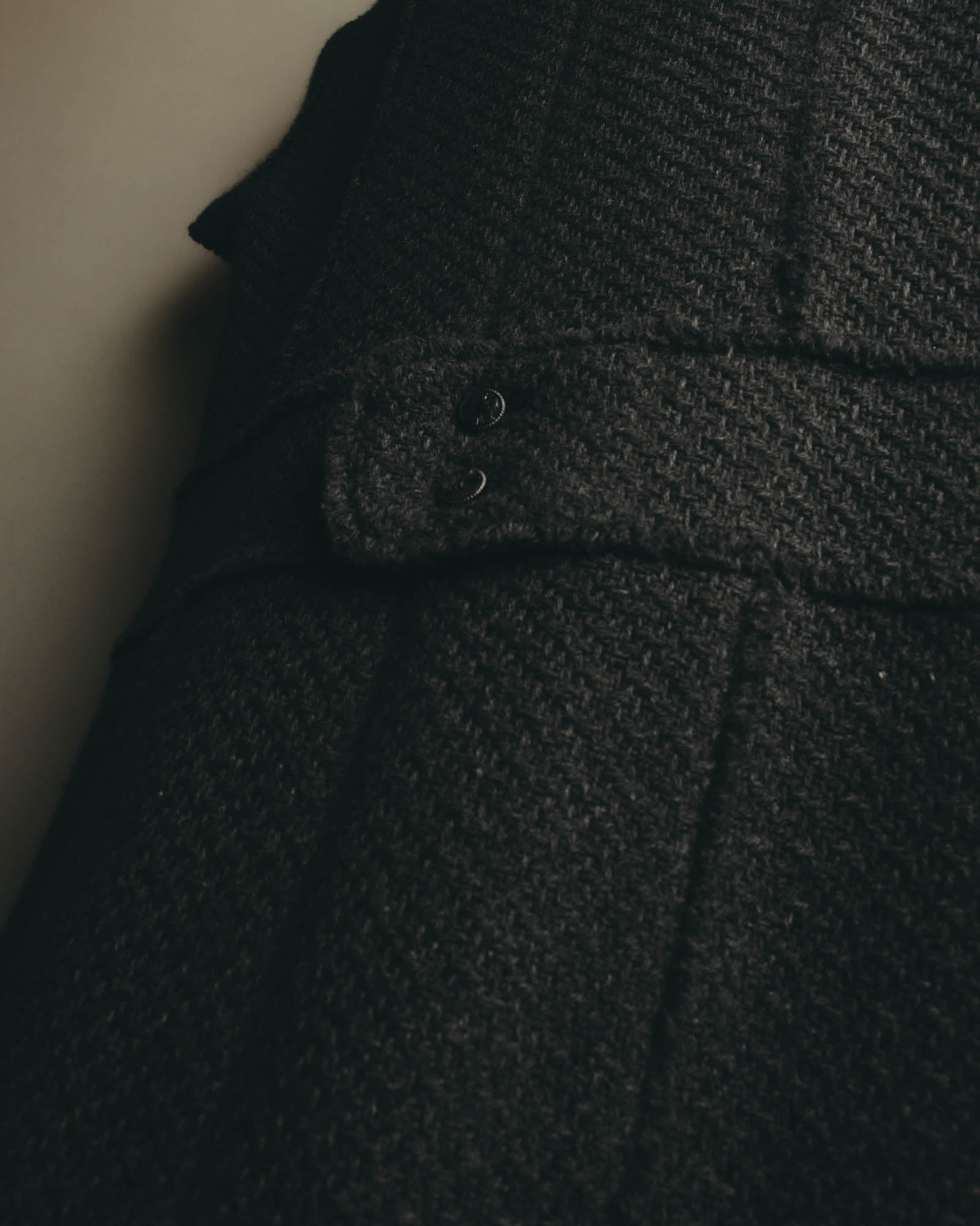 “CHANEL” 04AW textured tweed short sleeve jacket