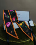 "PRADA" 2020's Floral silk skinny scarf