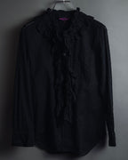 "tricot COMME des GARCONS"  80's Tiered ruffle design, dotted sheer blouse