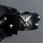 "GUCCI" Cat head motif stud design leather bracelet