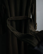 –SPECIAL– "CELINE" 80’s-90’s Triomphe button double breasted long coat