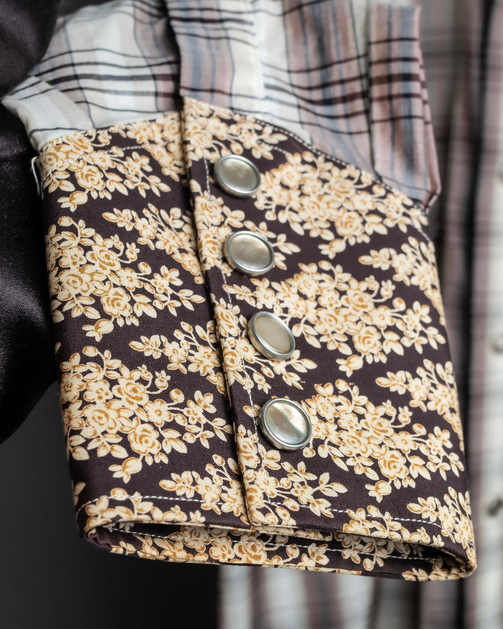 "GUCCI" Floral and checkered western shirt