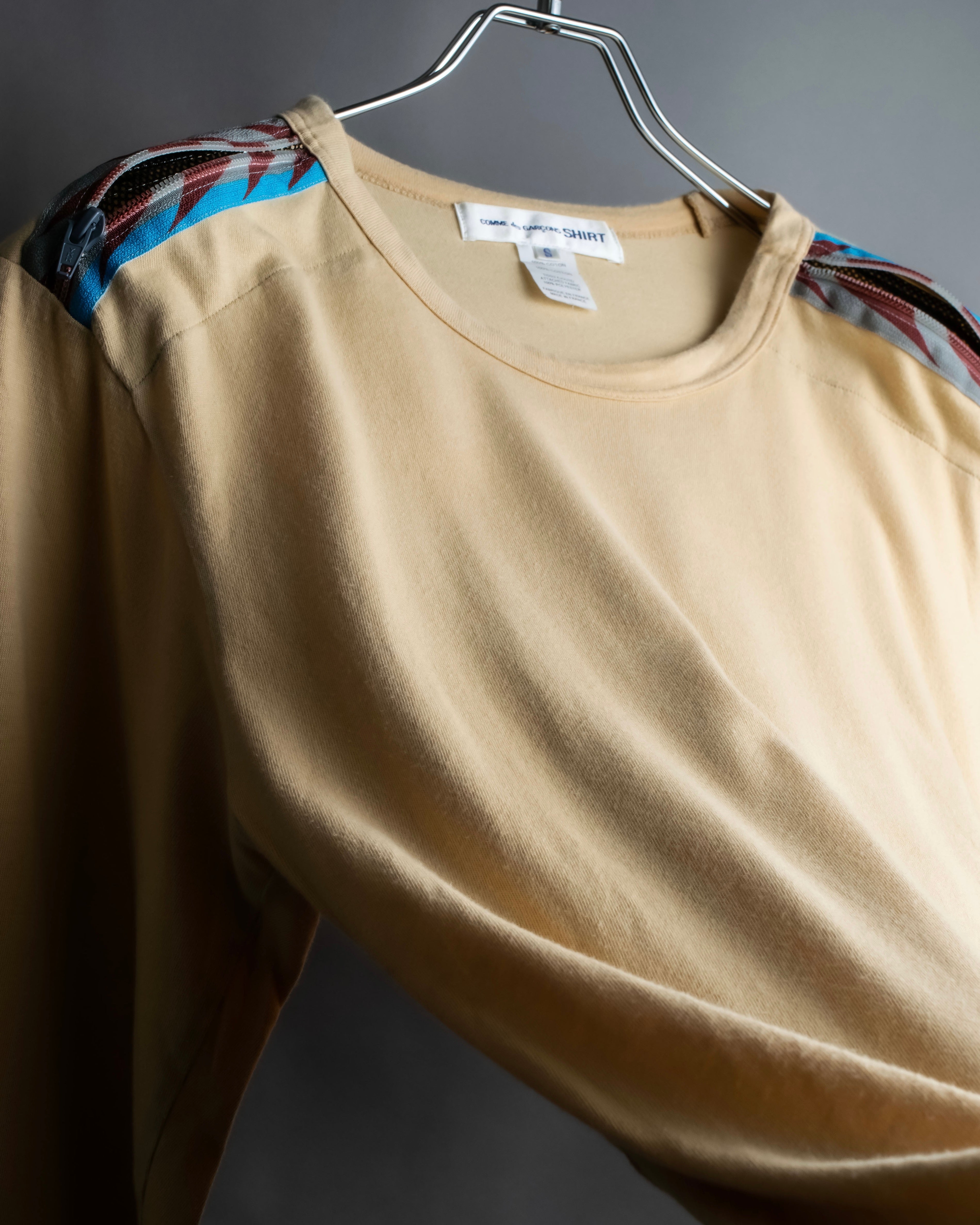 "COMME des GARCONS Shirt" Zip separate fabric detail long cut sew