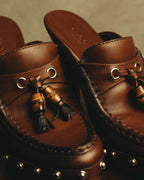 “GUCCI” 00’s Bamboo tassel studded platform mules