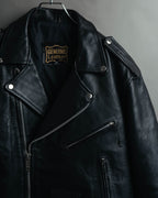 -MOOD MILLÉSIMES- 80’s-90’s heavy-grain double riders jacket