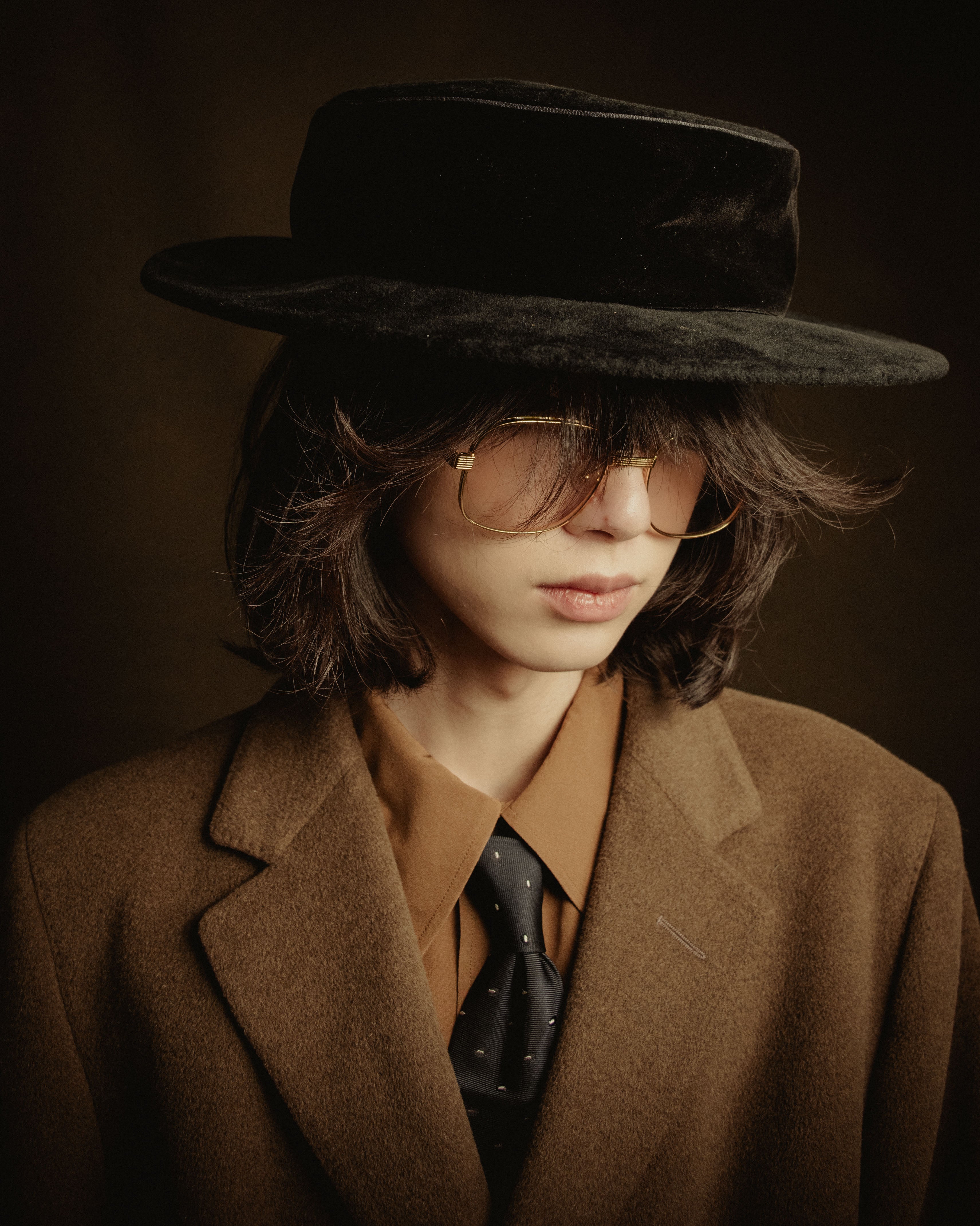 –SPECIAL– "CHANEL" 80’s fur felt velour boater hat