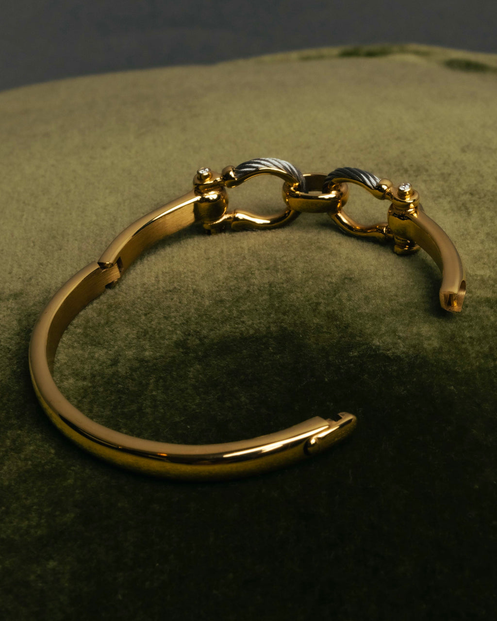 "CHARRIOL" 90's-00's Vintage PVD gold and steel cable link bangle