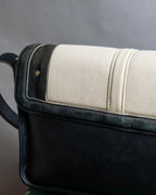 "Chloe" Leather &amp; canvas combination design chain crossbody bag