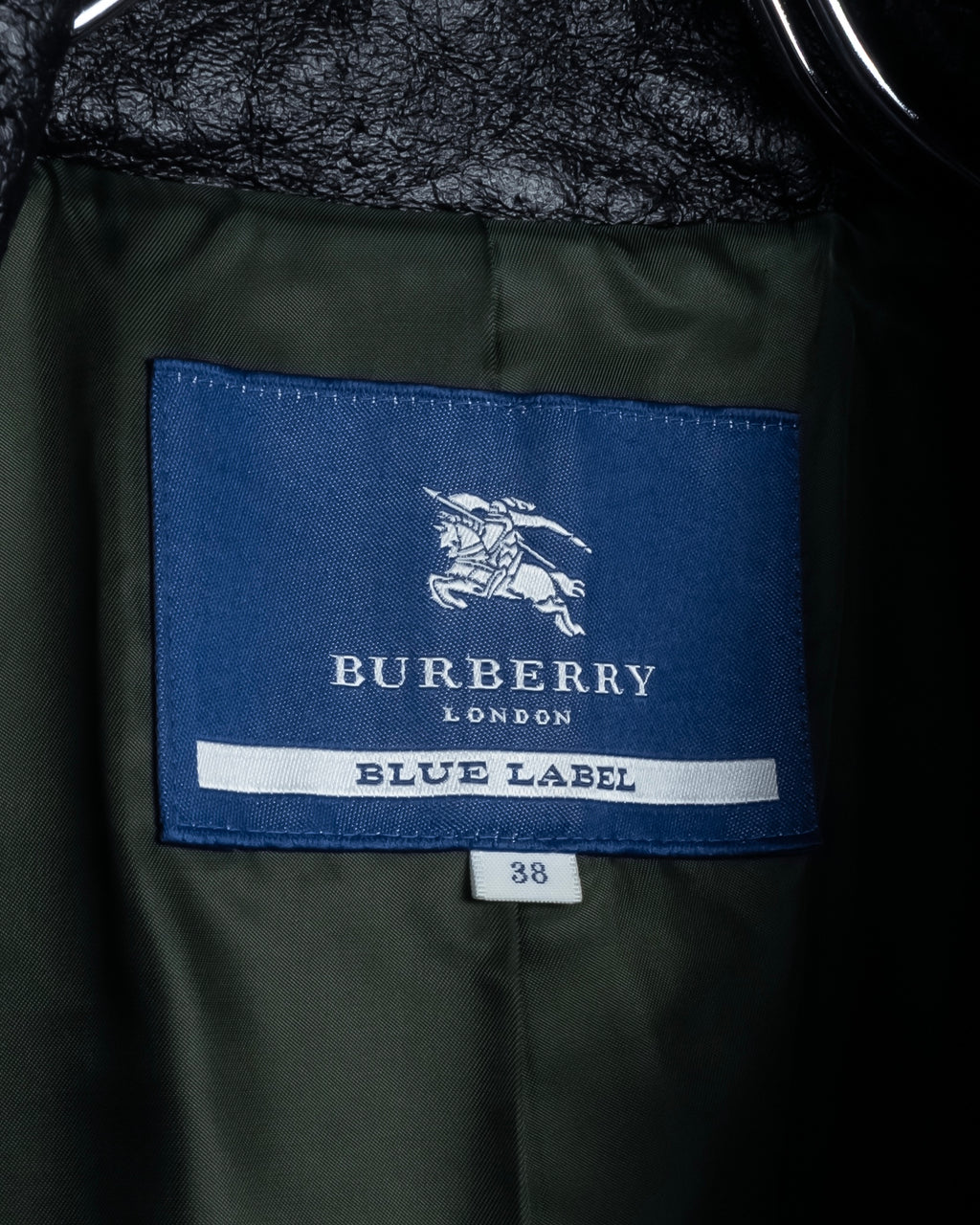 "BURBERRY" Leather switching design check tweed coat