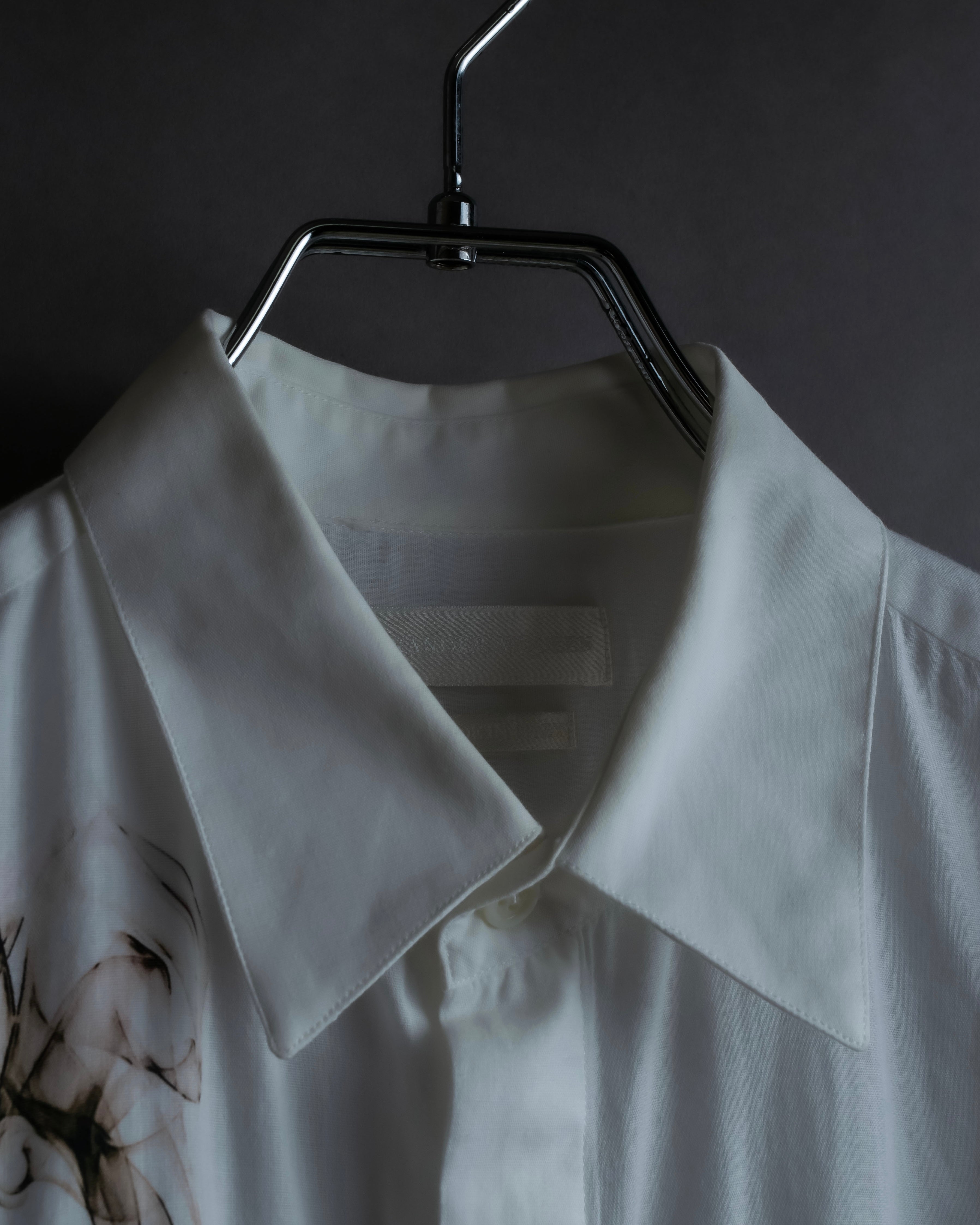 "Alexandar McQueen" Smoke art print cotton oversized shirt