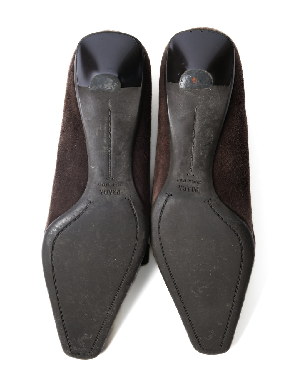 PRADA/ Brown Suede Leather Classic Pumps Heels