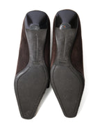 PRADA/ Brown Suede Leather Classic Pumps Heels