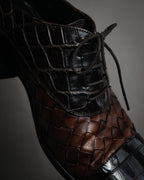 “DOLCE&GABBANA” 2008–2014 Exotic leather and intrecciato oxford shoes