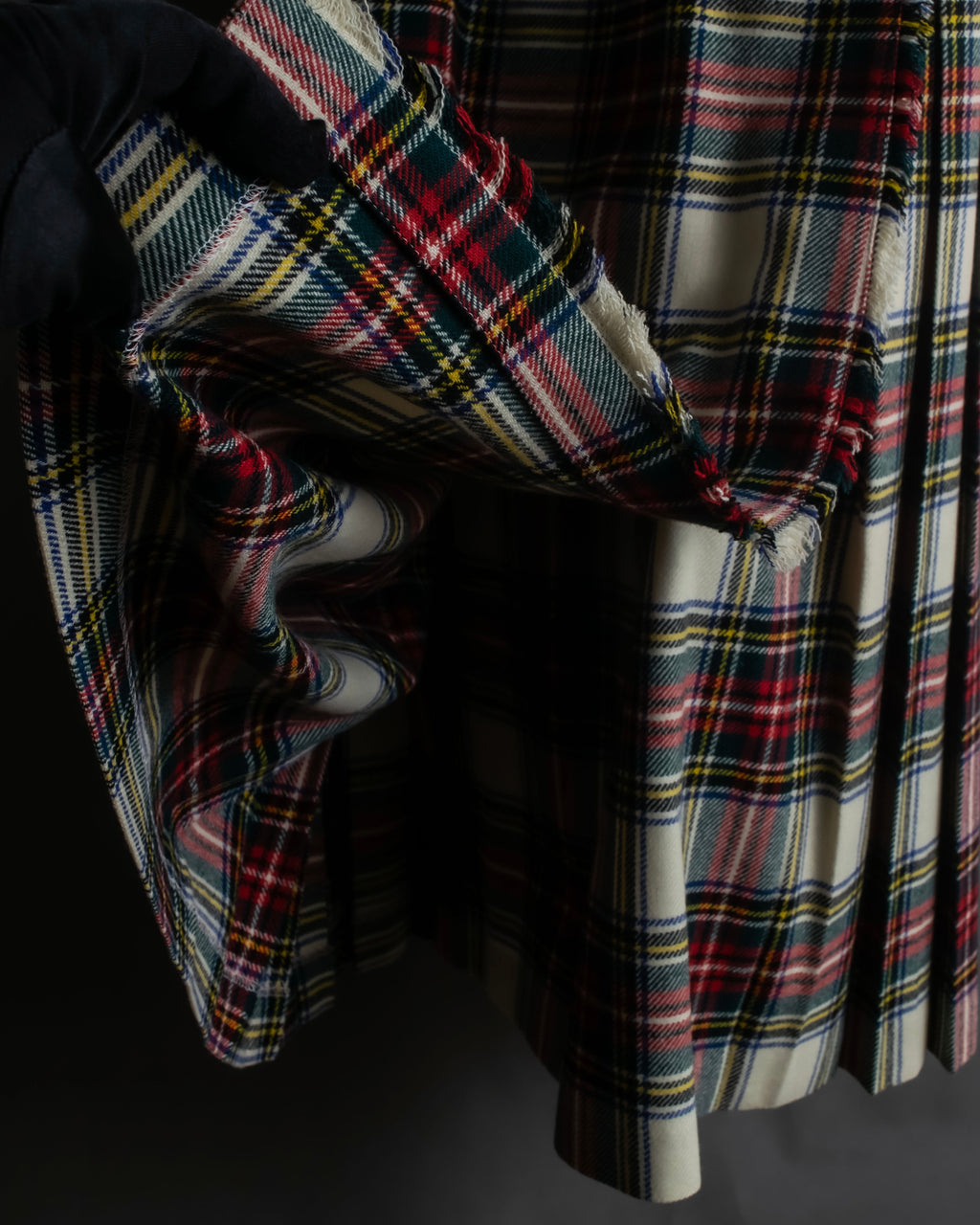 "PINK HOUSE" Tartan check pleated wrap skirt