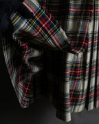 "PINK HOUSE" Tartan check pleated wrap skirt