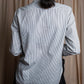 "YVES SAINT LAURENT" Fine pitch stripe pattern clerical design shirt