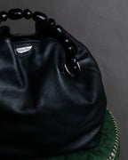 "Christian Dior" Maris Pearl series gathered design leather bag