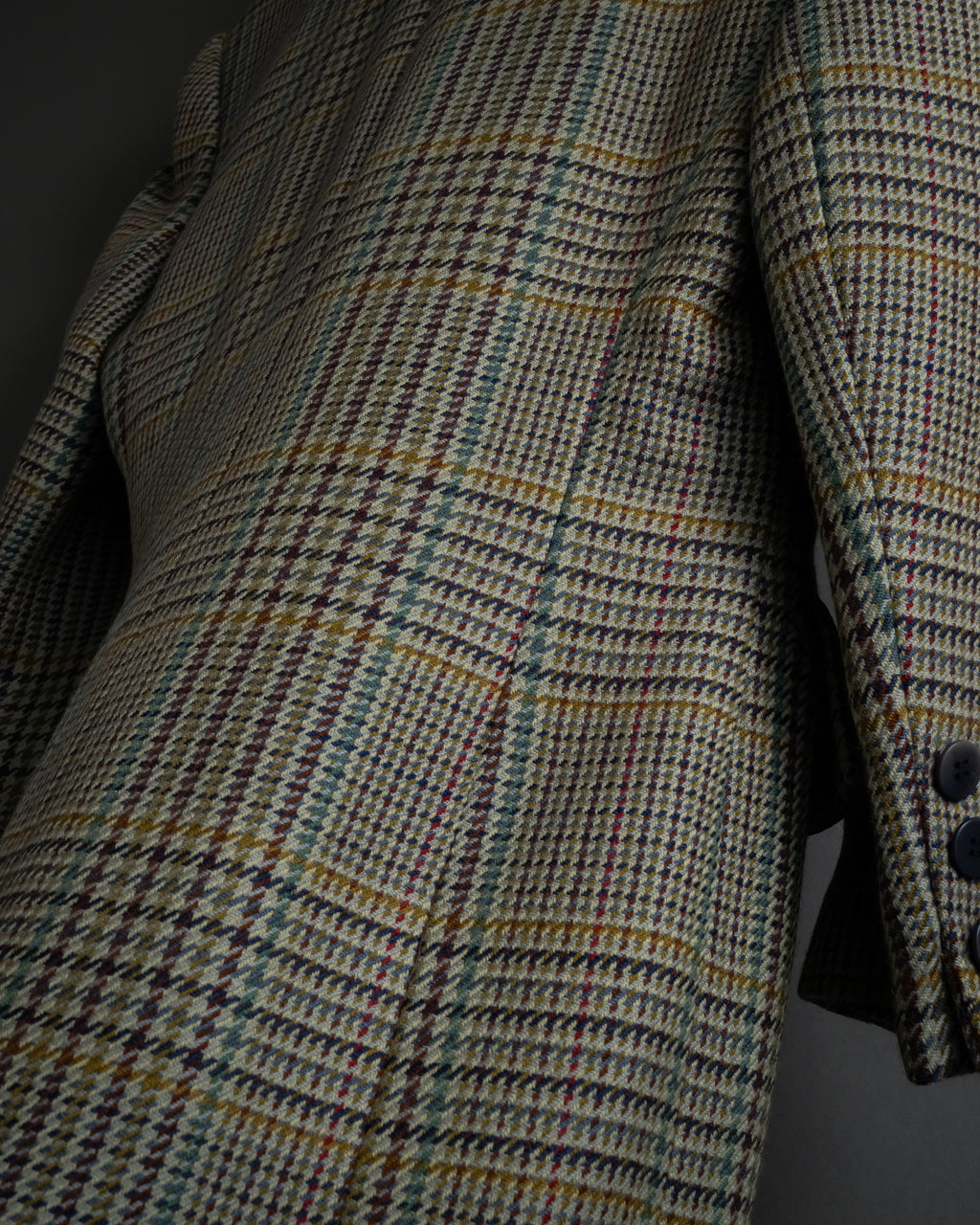 "CELINE" 90’s–00’s checked velvet collar coat