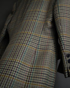 "CELINE" 90’s–00’s checked velvet collar coat