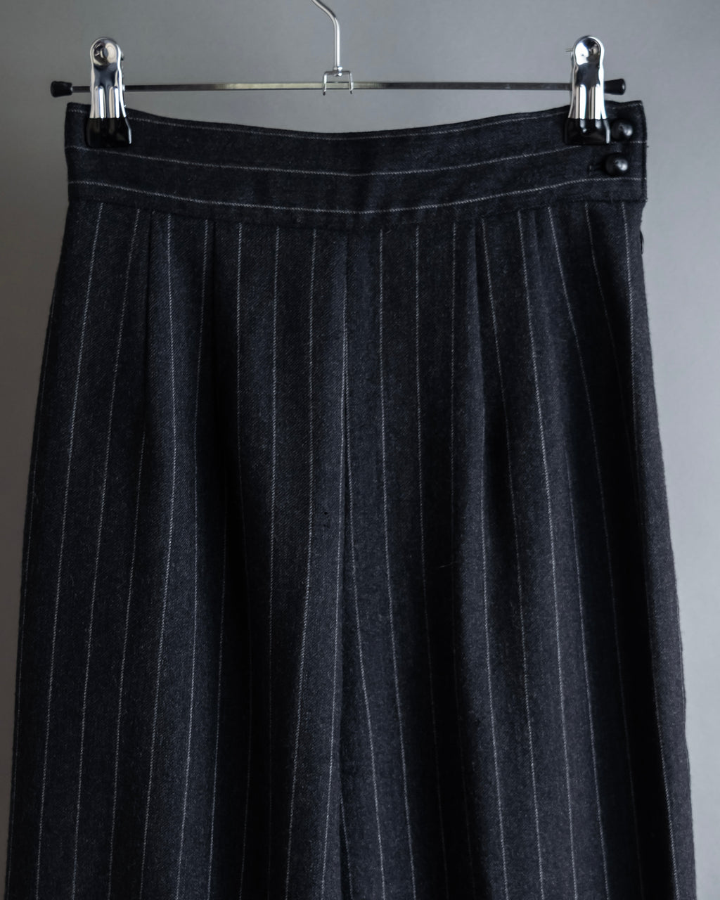 "BALENCIAGA" Side zipper design striped slacks