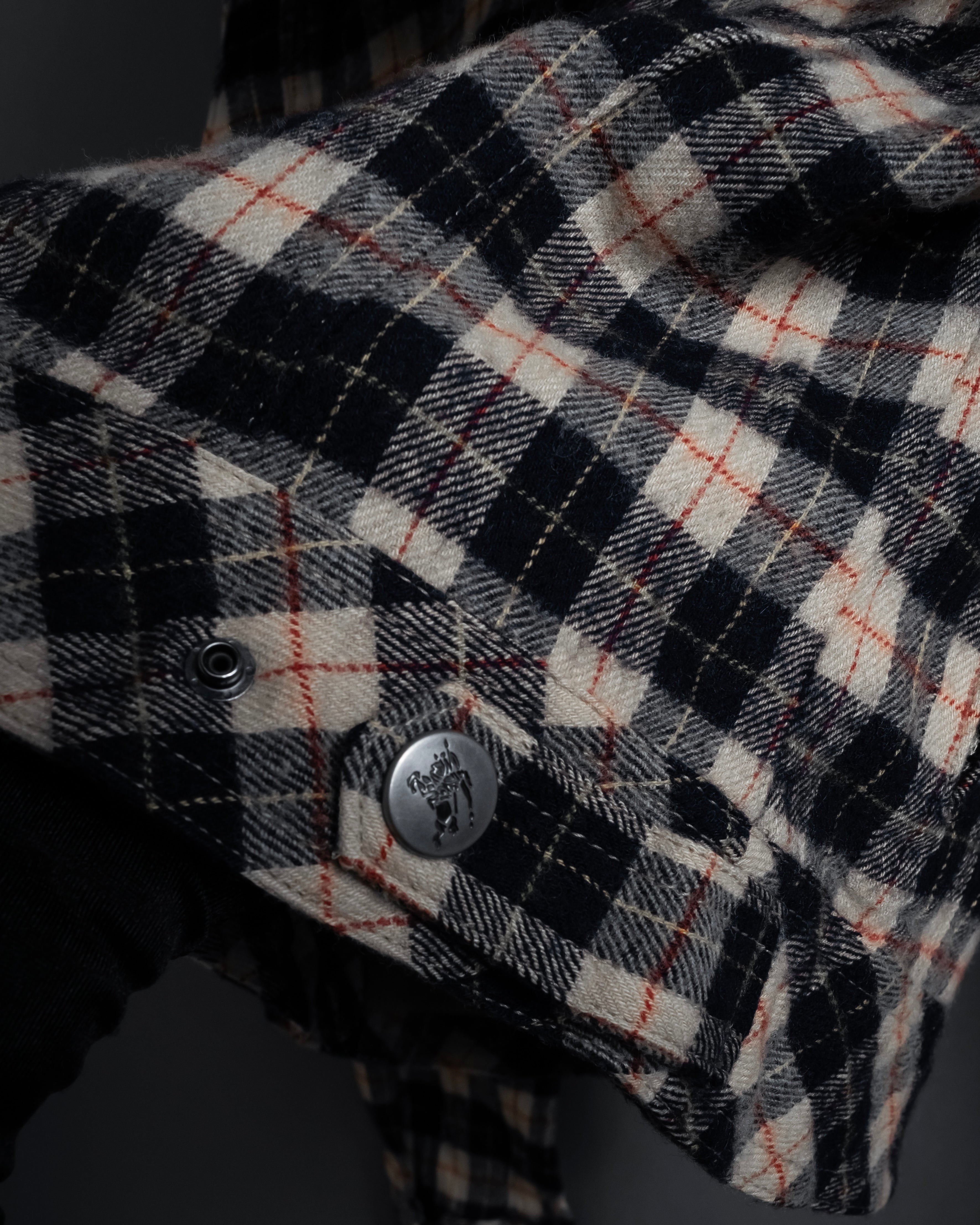 "BURBERRY Blue Label" Layered docking design hooded zip jacket