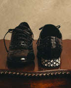 -SPECIAL- “Miu Miu” 2010’s Crystal embellished heel patent leather brogue shoes